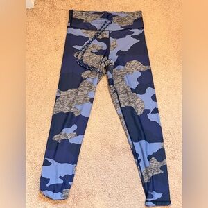 aerie Blue and Gray Camo Leggings with Drawcord Waist